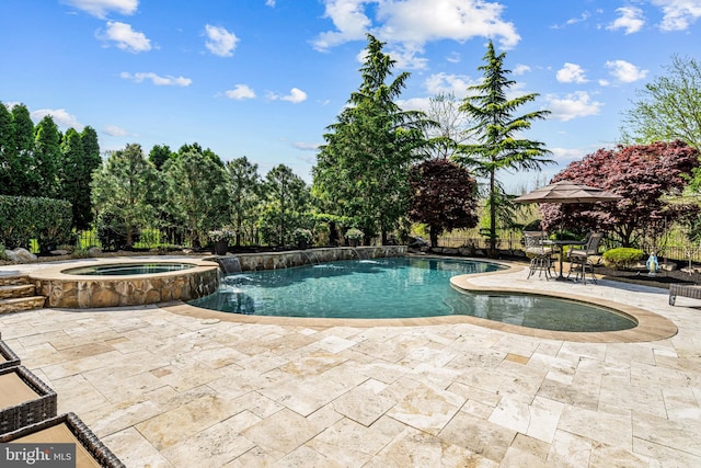 61 Brooks Rd, Moorestown, NJ 08057 - view of swimming pool with a patio area and a pool with connected hot tub