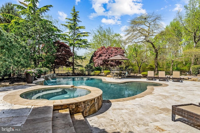 61 Brooks Rd, Moorestown, NJ 08057 - view of swimming pool featuring a patio area and a pool with connected hot tub