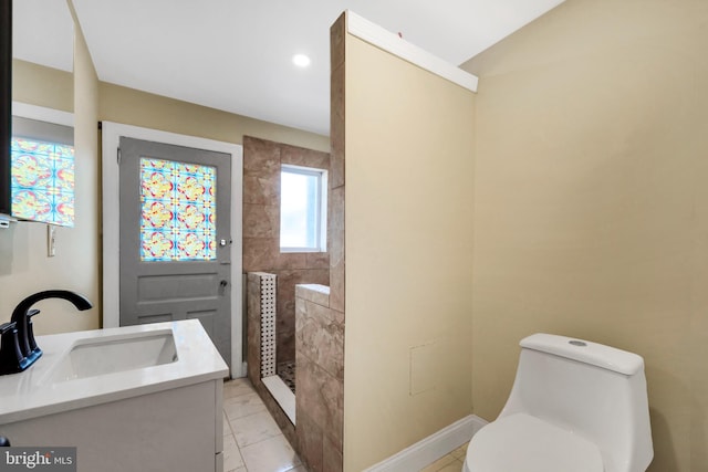 100 Powelton Ave, Lansdowne, PA 19050 - bathroom with vanity, a walk in shower, and vaulted ceiling