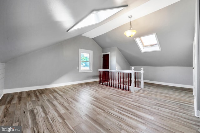 100 Powelton Ave, Lansdowne, PA 19050 - bonus room featuring a skylight, wood finished floors, and lofted ceiling