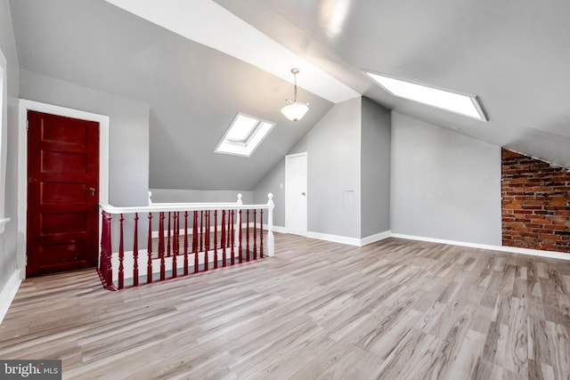 100 Powelton Ave, Lansdowne, PA 19050 - bonus room featuring a skylight, wood finished floors, and lofted ceiling