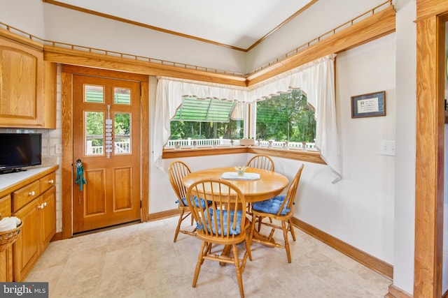 615 Convent Rd, Aston, PA 19014 - dining area with baseboards and crown molding