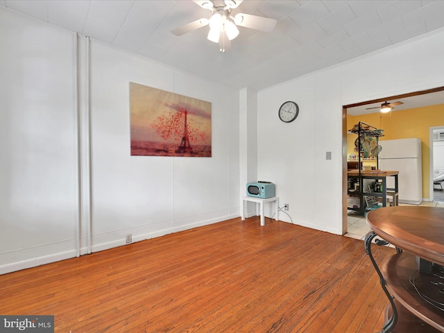 702 N Warren St, Orwigsburg, PA 17961 - unfurnished room with a ceiling fan and wood-type flooring