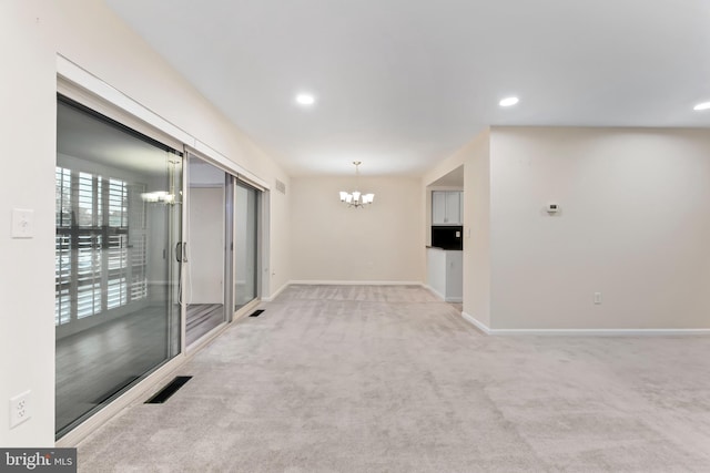 3622 Gleneagles Dr Unit 9-2C, Silver Spring, MD 20906 - unfurnished room featuring a chandelier, carpet floors, and recessed lighting