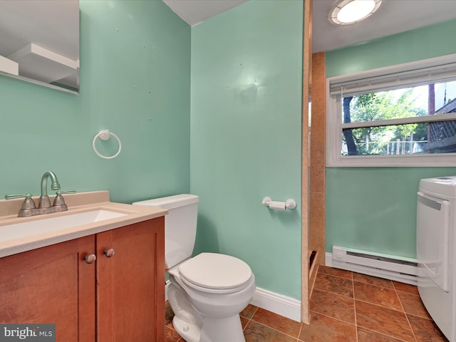 171 Tanglewood Ln, Lancaster, PA 17601 - full bathroom with baseboard heating, washer / clothes dryer, vanity, and a shower