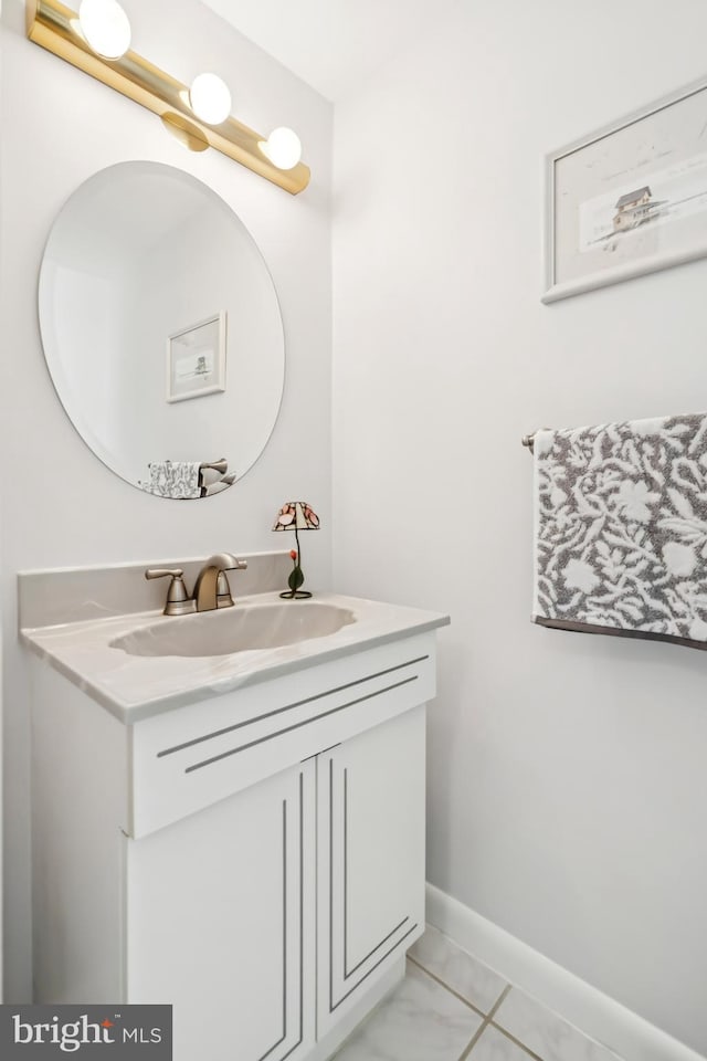 656 Windsor Ave, Maple Shade, NJ 08052 - bathroom with vanity and baseboards