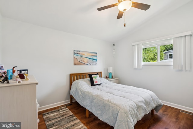 656 Windsor Ave, Maple Shade, NJ 08052 - bedroom featuring vaulted ceiling, wood finished floors, and ceiling fan