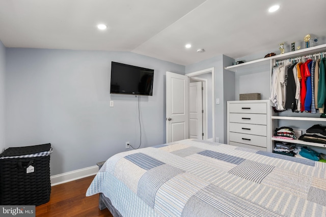 1555 Lukens Ave, Abington, PA 19001 - bedroom with wood finished floors, vaulted ceiling, and recessed lighting