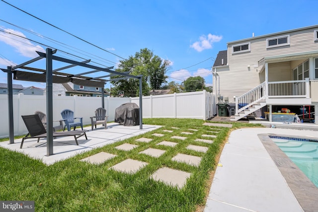 1555 Lukens Ave, Abington, PA 19001 - view of yard with a pergola, a patio area, and stairway
