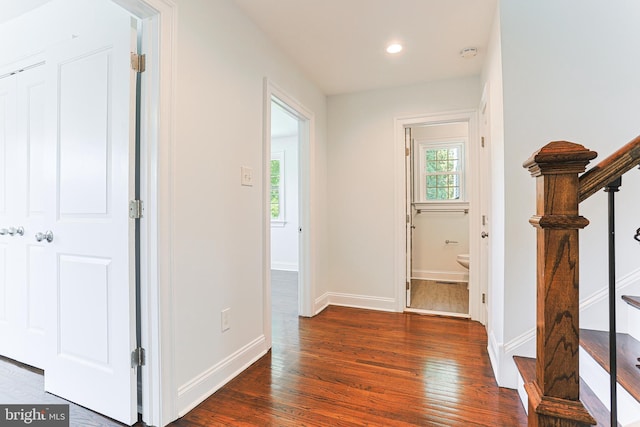 228 Warren Blvd, Broomall, PA 19008 - hall with wood finished floors and recessed lighting