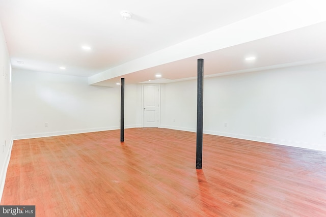 228 Warren Blvd, Broomall, PA 19008 - finished below grade area featuring light wood-type flooring and recessed lighting