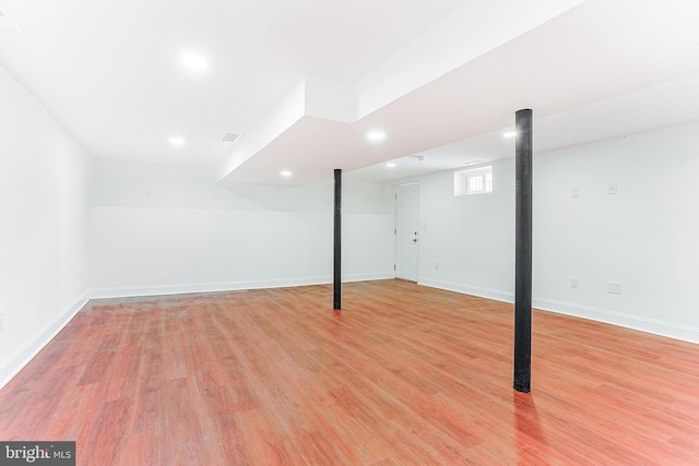 228 Warren Blvd, Broomall, PA 19008 - below grade area featuring light wood finished floors and recessed lighting