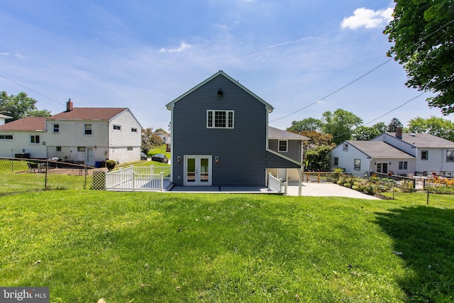 228 Warren Blvd, Broomall, PA 19008 - rear view of property with a patio, a fenced backyard, french doors, and a residential view