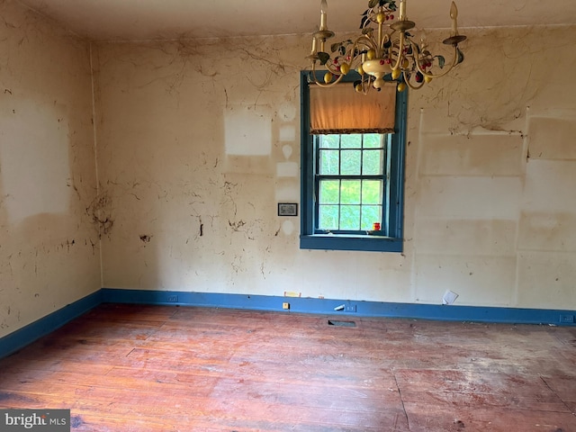10 Kricks Mill Rd, Womelsdorf, PA 19567 - unfurnished room featuring a chandelier and wood finished floors