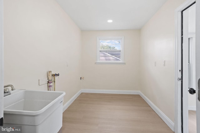 19 Glen Stewart Dr, Ewing, NJ 08618 - laundry area featuring light wood-style flooring and recessed lighting