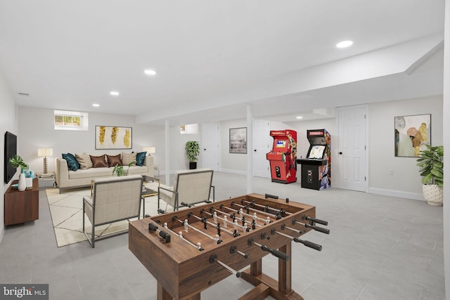 19 Glen Stewart Dr, Ewing, NJ 08618 - playroom featuring recessed lighting and light tile patterned floors
