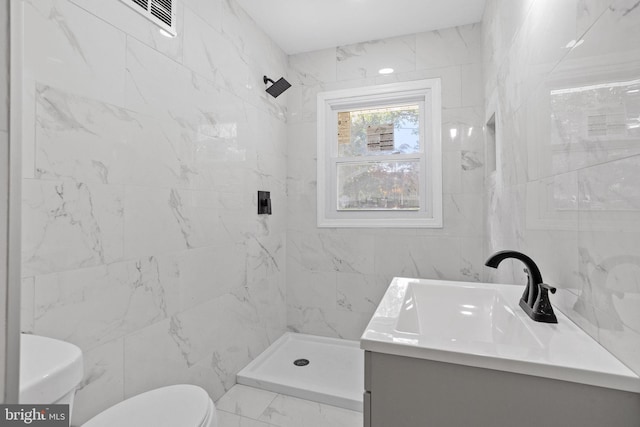 19 Glen Stewart Dr, Ewing, NJ 08618 - full bathroom with vanity, tile walls, and a shower
