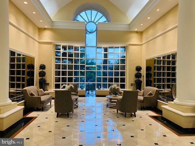 5800 Nicholson Ln Unit 1-908, Rockville, MD 20852 - community lobby featuring high vaulted ceiling and recessed lighting