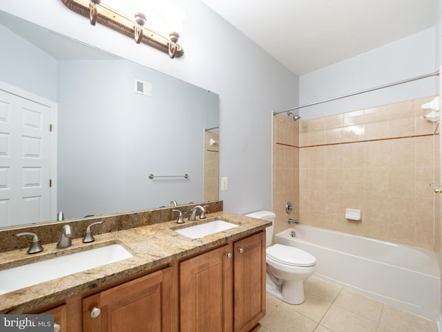591 Odendhal Ave Unit 591, Gaithersburg, MD 20877 - full bath with double vanity, tile patterned floors, and shower / bathtub combination