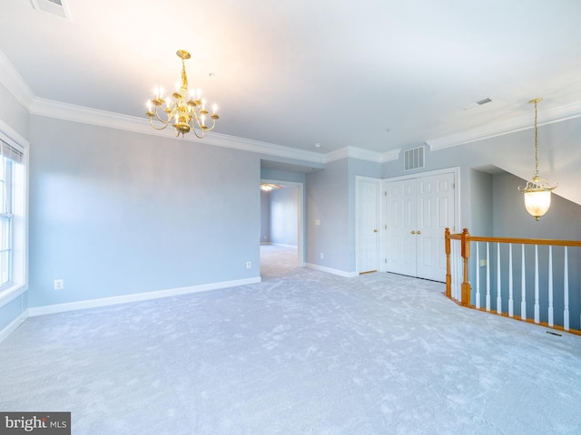 591 Odendhal Ave Unit 591, Gaithersburg, MD 20877 - carpeted spare room with a chandelier and ornamental molding