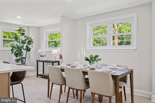 805 Windsor Cir, Folcroft, PA 19032 - dining area with healthy amount of natural light, recessed lighting, and light tile patterned floors