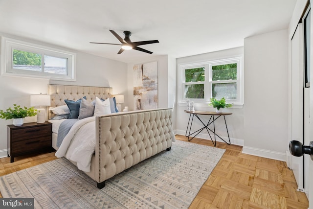805 Windsor Cir, Folcroft, PA 19032 - bedroom with baseboards and a ceiling fan
