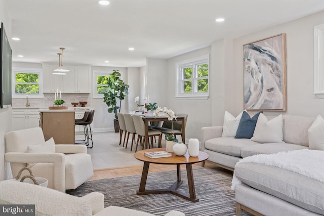 805 Windsor Cir, Folcroft, PA 19032 - living area featuring plenty of natural light and recessed lighting
