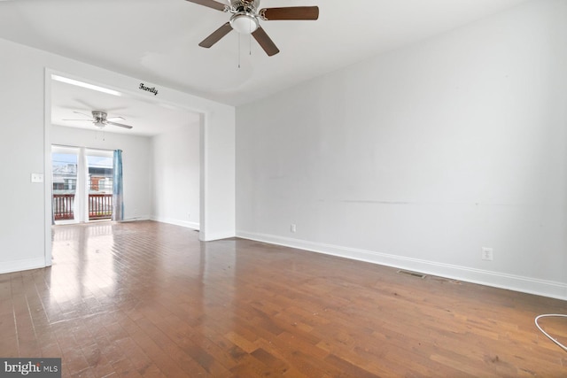 1816 Chilton St, Baltimore, MD 21218 - unfurnished room featuring dark wood-style floors and a ceiling fan