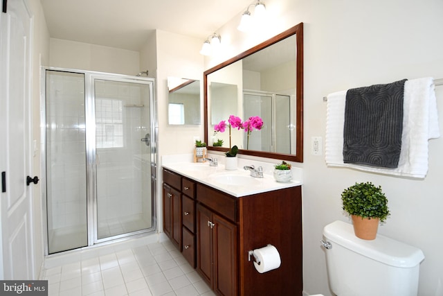 42825 Pamplin Ter, Chantilly, VA 20152 - bathroom with double vanity, a shower stall, and tile patterned flooring