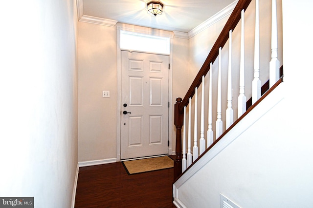 42825 Pamplin Ter, Chantilly, VA 20152 - foyer with wood finished floors, stairs, and crown molding