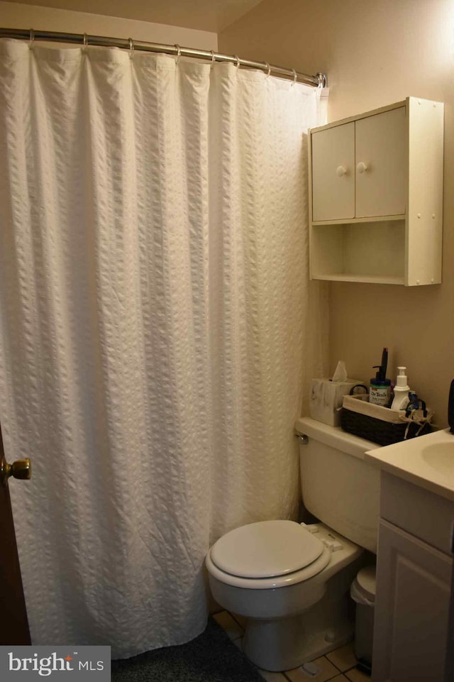 53 Snow Bird Trl, Fairfield, PA 17320 - bathroom with vanity, tile patterned flooring, and a shower with shower curtain