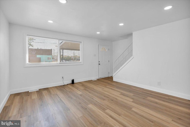1579 S 8th St, Camden, NJ 08104 - empty room featuring recessed lighting, light wood-style floors, and stairway