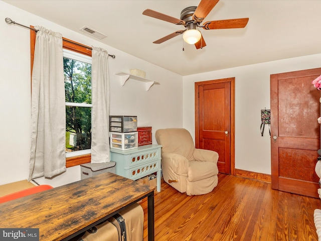 21127 Twin Springs Dr, Smithsburg, MD 21783 - bedroom with wood finished floors and a ceiling fan