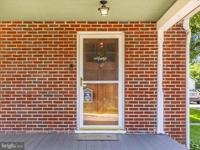 21127 Twin Springs Dr, Smithsburg, MD 21783 - doorway to property featuring brick siding