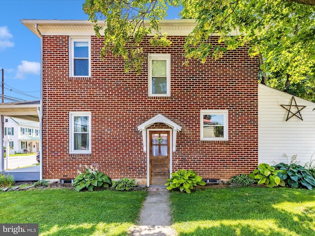 21127 Twin Springs Dr, Smithsburg, MD 21783 - view of front of house with brick siding and a front lawn