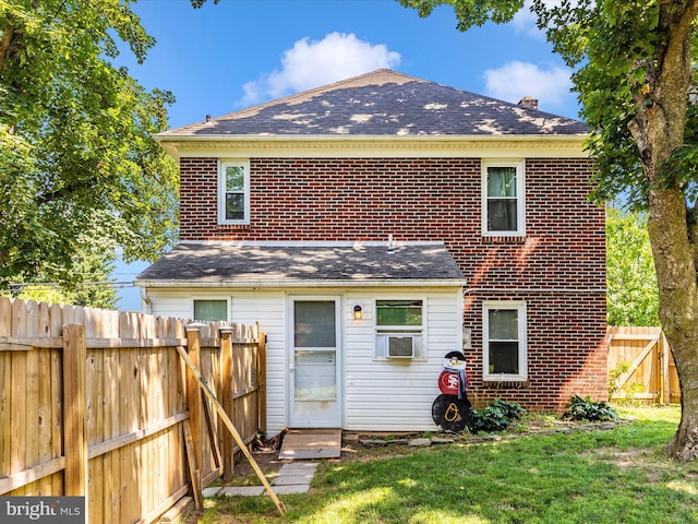 21127 Twin Springs Dr, Smithsburg, MD 21783 - rear view of property featuring brick siding, a shingled roof, and cooling unit