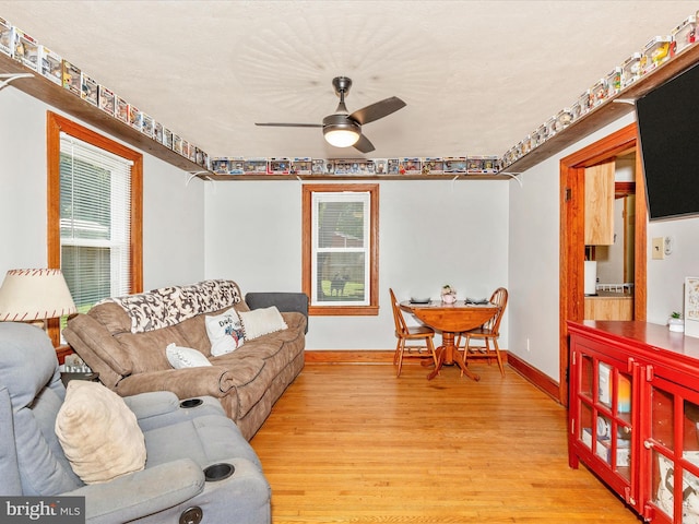 21127 Twin Springs Dr, Smithsburg, MD 21783 - living area featuring light wood-style floors and a ceiling fan