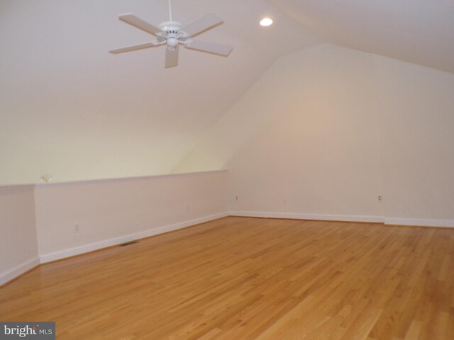 44035 Kings Arms Sq, Ashburn, VA 20147 - bonus room featuring vaulted ceiling, light wood finished floors, recessed lighting, and ceiling fan