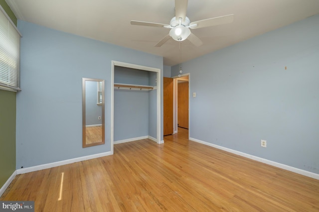 22 Clemson Rd, Cherry Hill, NJ 08034 - unfurnished bedroom with a closet, wood finished floors, and ceiling fan