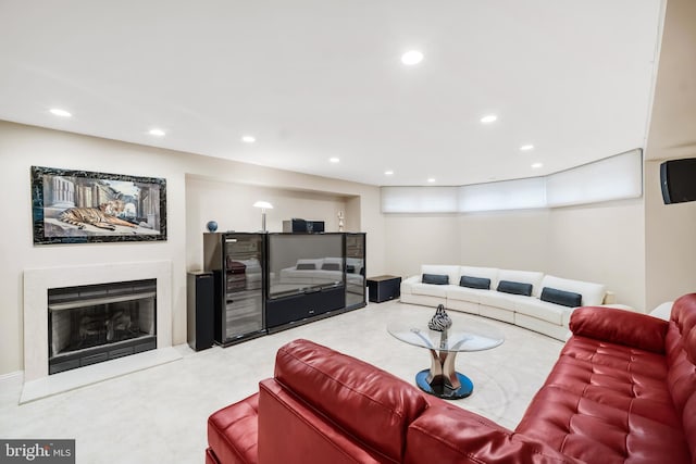 1126 Timbergate Dr, Jenkintown, PA 19046 - living area with recessed lighting and a glass covered fireplace