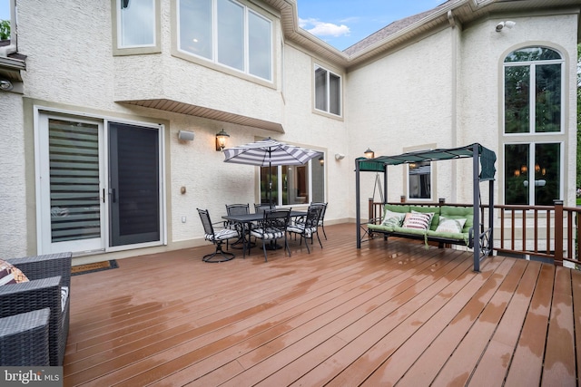 1126 Timbergate Dr, Jenkintown, PA 19046 - wooden terrace with outdoor dining space and outdoor lounge area