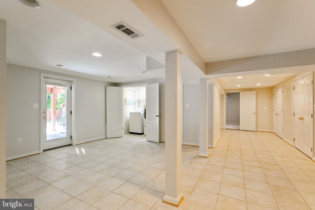 5722 Larpin Ln, Alexandria, VA 22310 - entryway with washer / clothes dryer, recessed lighting, and light tile patterned floors