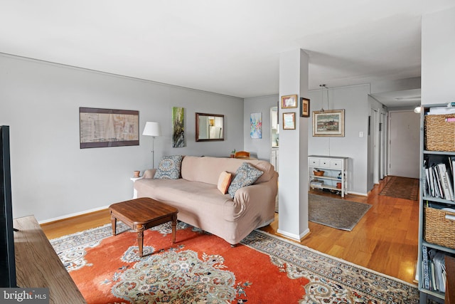 825 N 29th St Unit 5G, Philadelphia, PA 19130 - living room with wood finished floors and baseboards