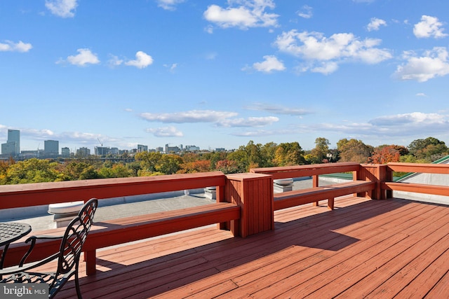 825 N 29th St Unit 5G, Philadelphia, PA 19130 - wooden terrace featuring a skyline view