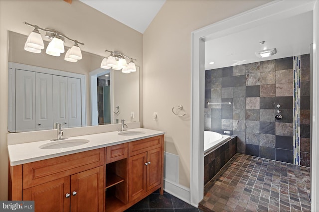 9 E Walnut St, Alexandria, VA 22301 - full bath with double vanity, a bath, and tiled shower