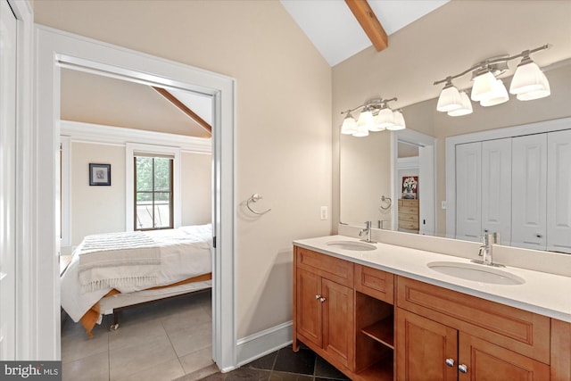 9 E Walnut St, Alexandria, VA 22301 - ensuite bathroom with double vanity and tile patterned flooring