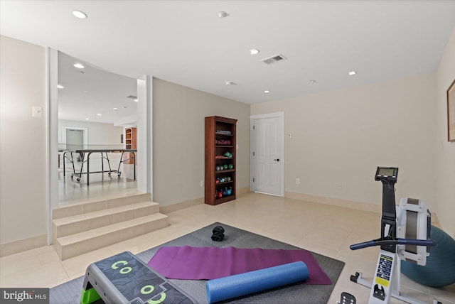 9 E Walnut St, Alexandria, VA 22301 - workout area with tile patterned floors and recessed lighting