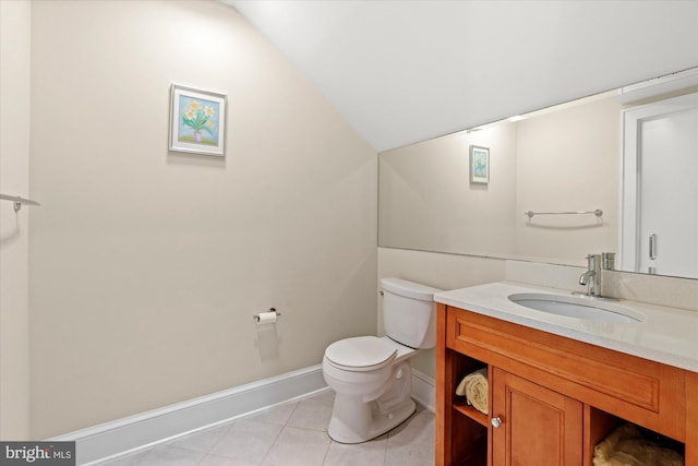 9 E Walnut St, Alexandria, VA 22301 - half bath featuring vanity, lofted ceiling, and tile patterned flooring