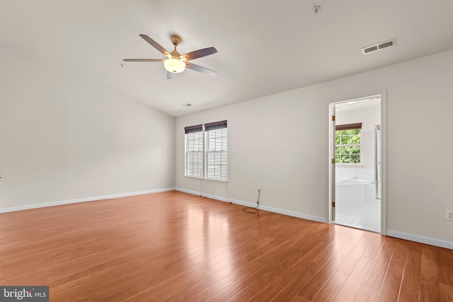 9956 Fragrant Lilies Way, Laurel, MD 20723 - empty room with a ceiling fan, wood finished floors, and fire sprinkler in ceiling