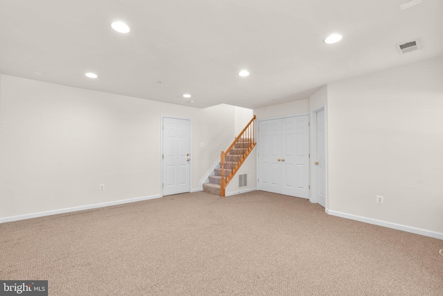 9956 Fragrant Lilies Way, Laurel, MD 20723 - finished below grade area with carpet flooring, recessed lighting, and stairs
